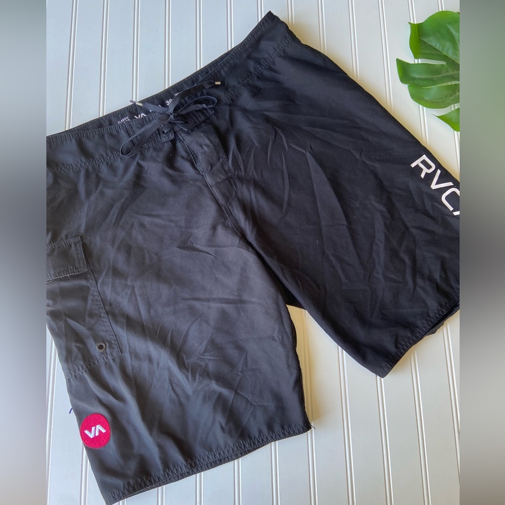 RVCA Black Swim Trunks Board Shorts Sz:36